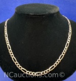 Sterling Silver Figaro Link Necklace 10 Grams
