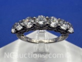 Judith Ripka Sterling Silver Cz Band Ring 4 Grams Size 9