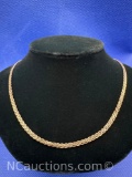 Sterling Silver Braided Rope Chain Necklace 11 Grams