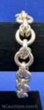 Sterling Silver Oval Chain Link Bracelet 33 Grams