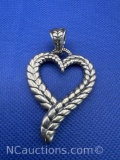 Jai Sterling Silver Heart Pendant 19 Grams