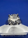 Preveli Sterling Silver Brilliant Round Cut Diamond Ring 5 Grams Size 8.5