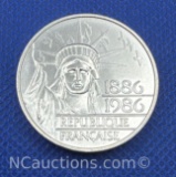 1986 Republique Francaise 90% Silver Coin 30 Grams