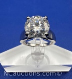 Preveli Sterling Silver Brilliant Round Diamond Ring 6 Grams Size 7.5