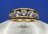 Sterling Silver CZ Band Ring 3.9 Grams Size 6