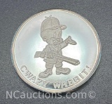 Disney Happy Birthday Bugs 1 Troy Oz .999 Fine Silver Cwazy Wabbit Bullion Coin With COA