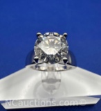 Preveli Sterling Silver Brilliant Round Cut Diamond Ring 5 Grams Size 6