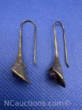 Sterling Silver Amethyst Drop Earrings 4 Grams