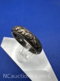 Sterling Silver Rose Band Ring 4 Grams Size 7