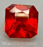 6.8ct Square Cut Orange Sapphire Gemstone