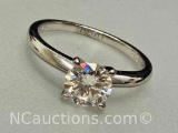 Preveli 925 Sterling Silver 1ct Diamond Ring sz7.5 2.5g Total