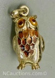 925 Sterling silver Italy Owl Pendant necklace 13 grams