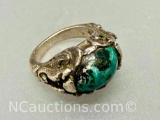 925 Sterling silver turquoise ring 10.7 grams Sz.7