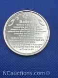 1 Troy Oz .999 Fine Silver Believe Bullion Coin