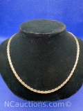 Sterling Silver Bar Link Chain Necklace
