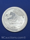 2010 Australia Year Of The Tiger 1 Troy Oz .999 Fine Silver Bullion Coin