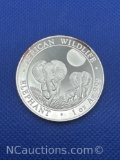 2014 Somali Republic African Wildlife 1 Troy Oz .999 Fine Silver Bullion Coin