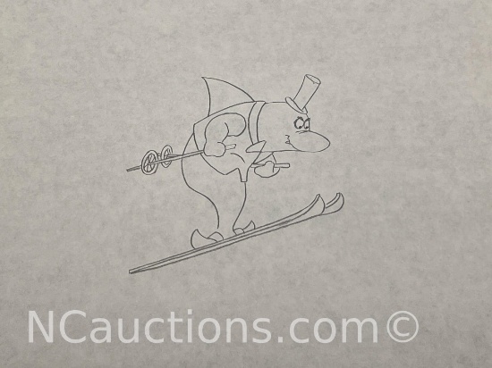 1976 original production animation drawing 10x12in featuring the character Misterjaw