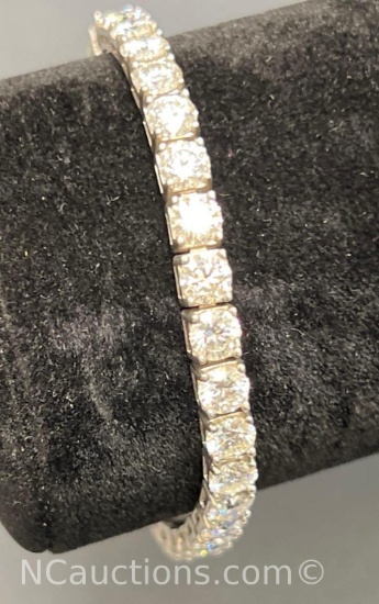 Sterling silver 925 Diamond bracelet 15 grams