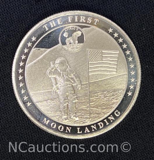 1 Troy ounce .999 silver coin 31 grams Moon landing