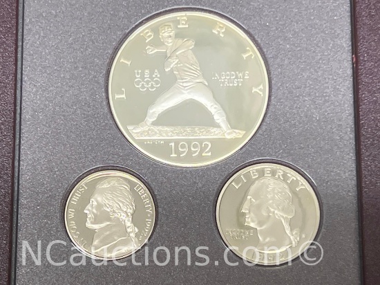 1992 United States Mint Prestige Proof Set 90% silver Olympic coin 26.7 g