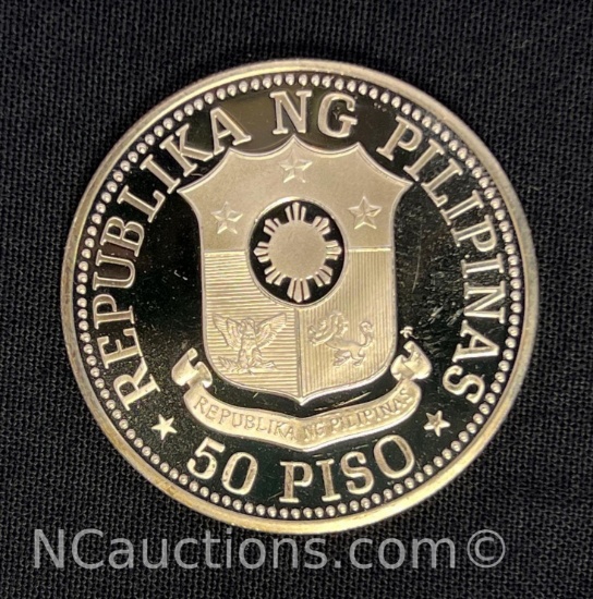 Sterling silver 925 coin 28 grams Republican Pilipinas 50 pesos