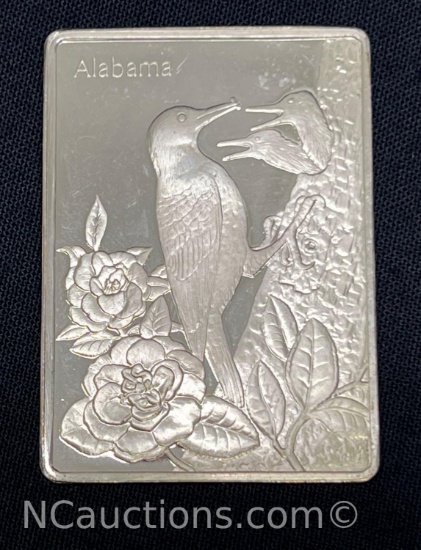 Sterling silver 925 Bar 41 grams Alabama Red Camellia