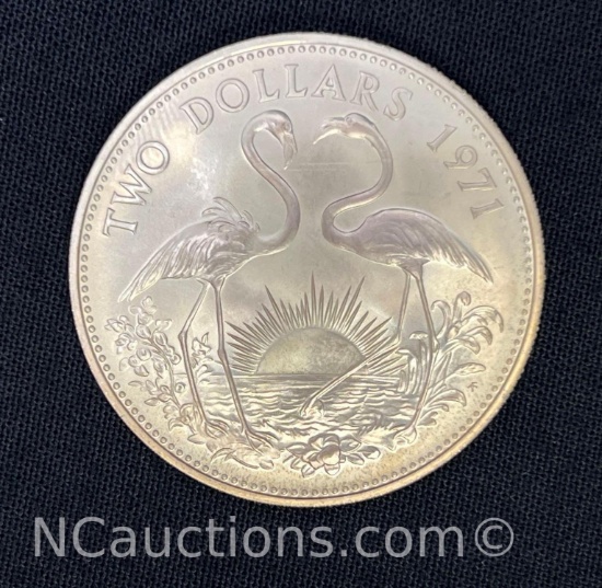 Sterling silver 925 coin 31 grams 1971 Bahamas 2 Dollar