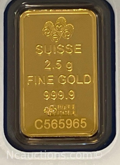 2.5 grams PAMP Suisse Lady Fortuna gold bar 999.9 purity