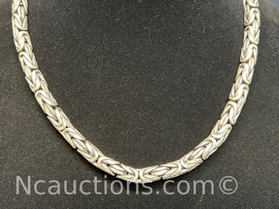 Sterling silver necklace 172 grams Byzantine link