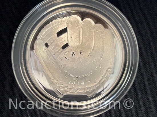2014 National Baseball Hall of Fame Proof 90% Silver Dollar 26 grams