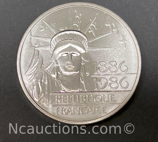 1986 France 100 Francs 90% Silver coin 30 grams Liberty