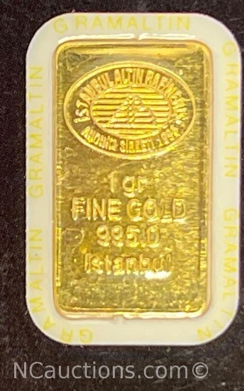 1 gram minted gold bar produced by Istanbul Gold Refinery
