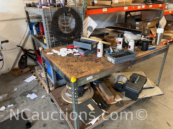 Two Heavy duty Push Work cart Contents not included one upright