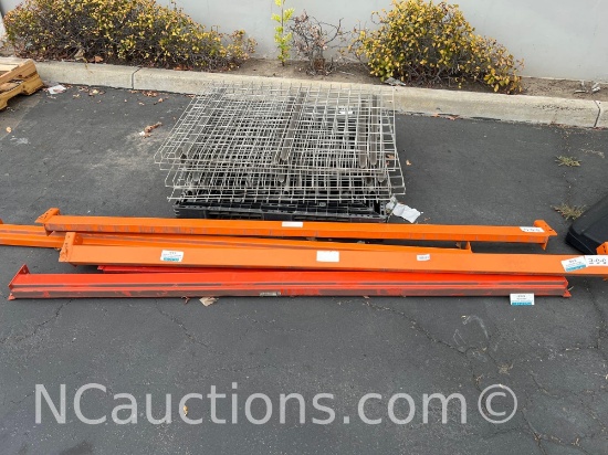 Four Horizontals and wire shelves pallet racking