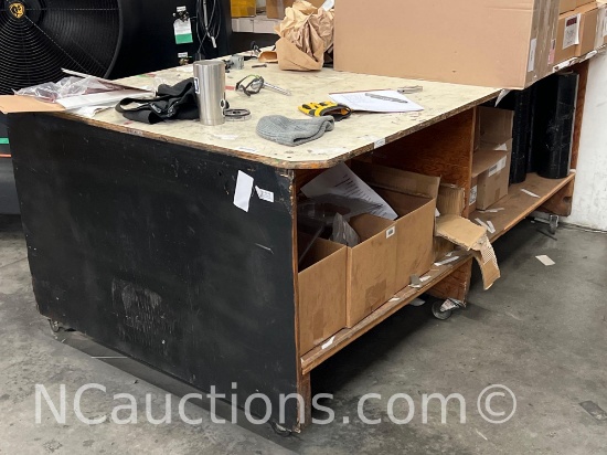 Heavy duty Work Bench on Wheels Contents not included