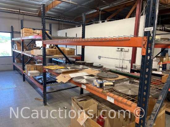 Heavy duty Pallet racking Three bays Contents not included upstairs