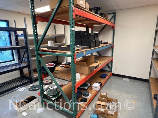 Heavy duty pallet racking with plywood single bay contents not included upstairs