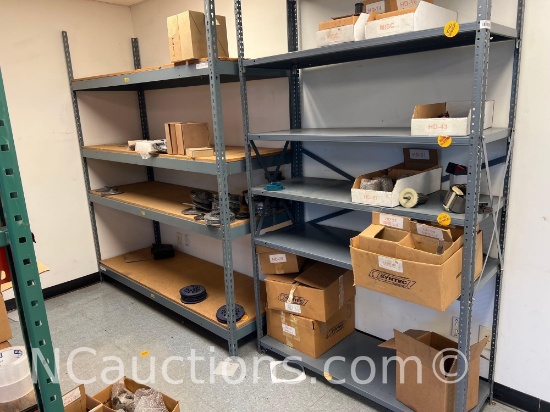 Two Heavy duty storage racking with plywood Contents not included upstairs