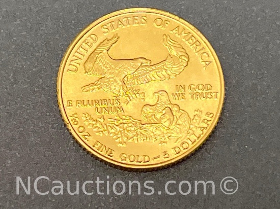 1/10 Ounces 999.9 Gold American Eagle coin 3.4 grams