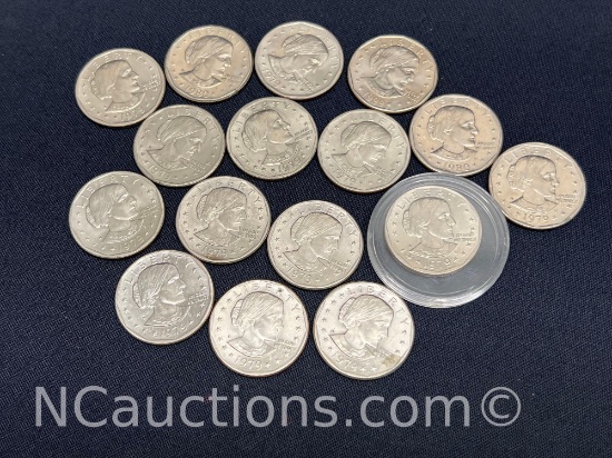 Sixteen 1979 Susan B. Anthony Dollar coins