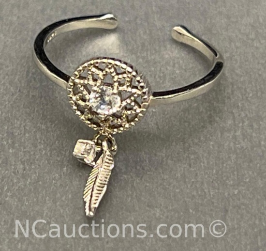 Sterling silver 925 Dreamcatcher ring 1.2 grams
