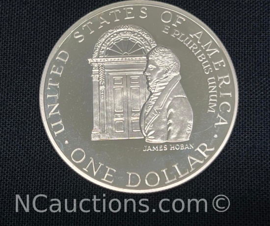 1992 W White House 200th Anniversary 90% Silver Dollar Proof Coin 26 grams