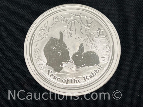 1 Troy ounce .999 Silver coin 31 grams Year of the Rabbit