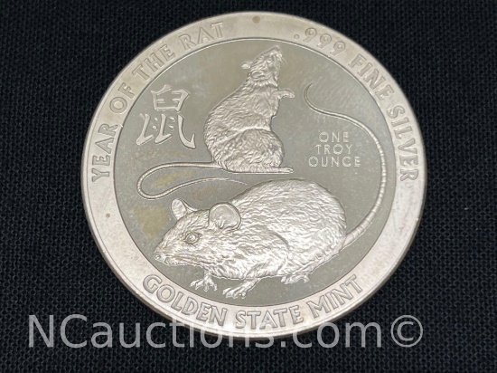 1 Troy ounce .999 Silver coin 31 grams Golden state mint