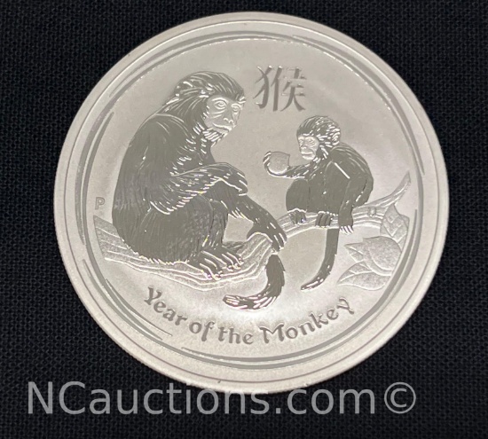 1 Troy ounce .999 Silver coin 31 grams Year of the Monkey