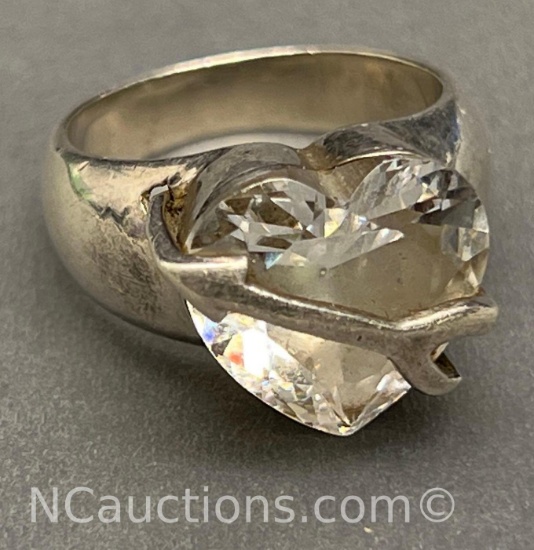 Sterling silver 925 Hart arrow Ring 10 grams