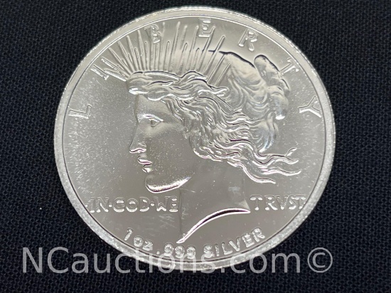 1 Troy ounce .999 Silver coin 31 grams Peace