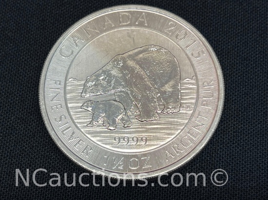 1 1/2 Troy ounce .999 Silver coin 47 grams Canada 2015