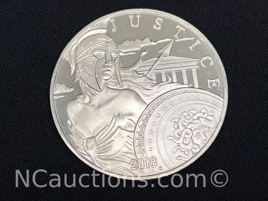 1 Troy ounce .999 Silver coin 31 grams Justice